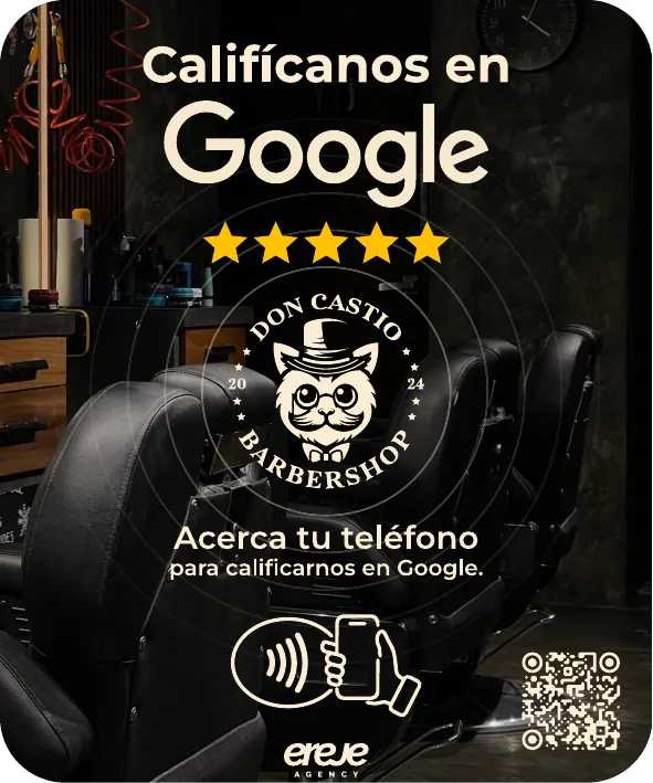 Placa de reseñas de Don Castio Barbershop