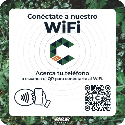 Sticker de mesa para conectarse al wifi, Cuevita Bistro